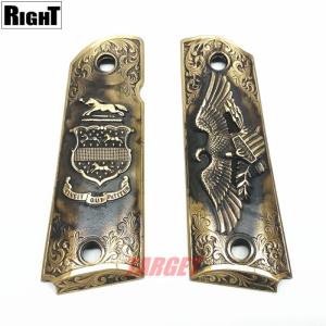 未使用品 コルトガバメント M1911 用 アルミ製グリップ メダリオン真鍮製 未使用品 コルトガバメント M1911 用 アルミ製グリップ メダリオン真鍮