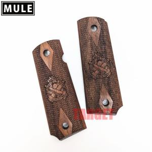 ☆MULE 1911 ガバメント用 木製グリップ ウォルナット ダイヤ