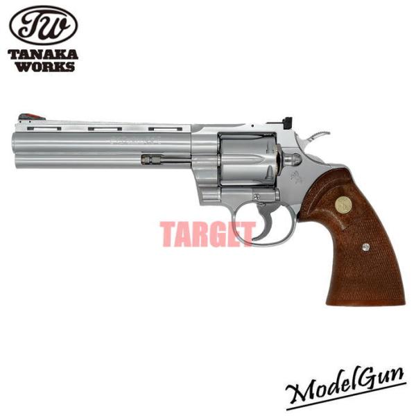 ☆タナカワークス 発火モデルガン コルト パイソン .357マグナム 6インチ Rモデル ステンレス...