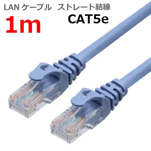 LANケーブル 1M CAT5E カテゴリー5E ランケーブル ストレート ライトブルー RJ45プ...