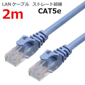 LANケーブル ランケーブル 2M CAT5E ストレート ライトブルー CAT5E RJ45プラグ つめ折れ防止 スリムコネクタ 1年保証 CBC5E-020-BL TARO'S