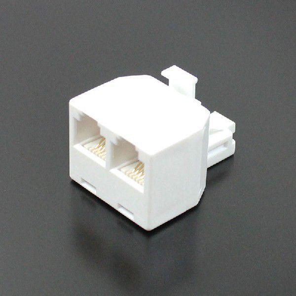 モジュラー 電話  アダプタ ジャック2分配 ひかり電話/ケーブルプラス電話対応 6極4芯(6P4C...