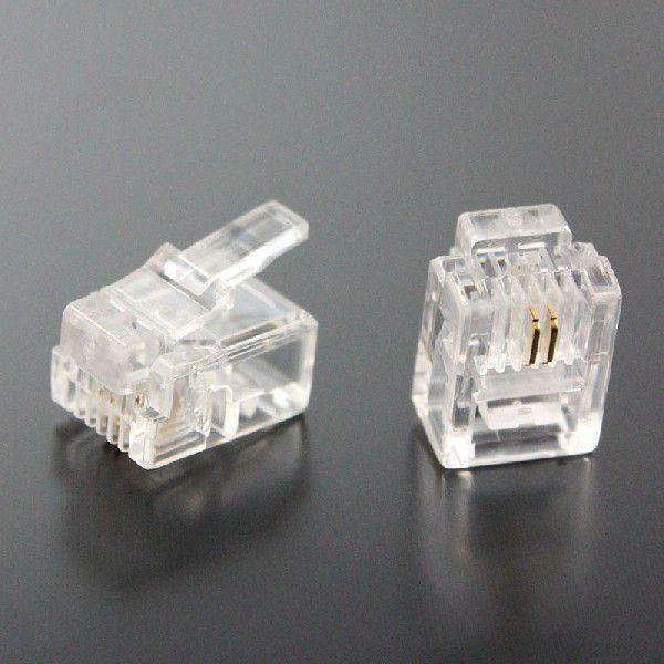 モジュラープラグ (電話プラグ） RJ11/12 6極2芯(6P2C) 10個入 工事用 CRJ11...