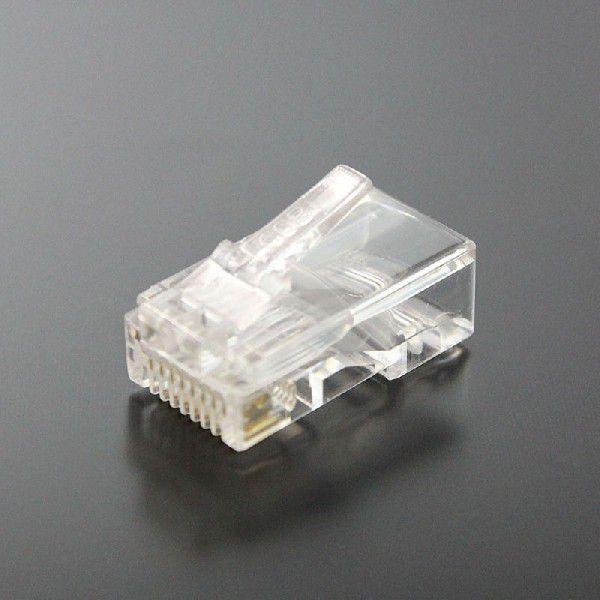 RJ45モジュラープラグ コネクタ CAT5E 8極8芯 単線/撚り線共用 100個入CRJ45K-...