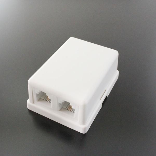 モジュラー 電話/テレホン ローゼット 露出 6極2芯 RJ11/12 2ポート (2口) 2分配 ...