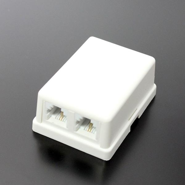 モジュラー 電話/テレホン ローゼット 露出 6極2芯 RJ11/12 2ポート (2口) 2回路 ...