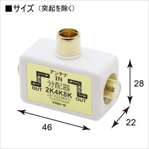 アンテナ分配器 2分配 テレビコンセント直付け...の詳細画像2