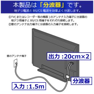 アンテナ分波器 4K8K放送 ケーブル付き 入...の詳細画像3