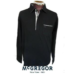 マクレガー（McGREGOR）・カノコジップアップ長袖ポロシャツ　ストレッチポロシャツ　メンズマクレガー