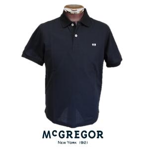 マクレガー（McGREGOR）・カノコワンポイント半袖ポロシャツ　無地ポロシャツ　マクレガーメンズ　ＦＩＳＣＯ　日本製 　（ブラック）