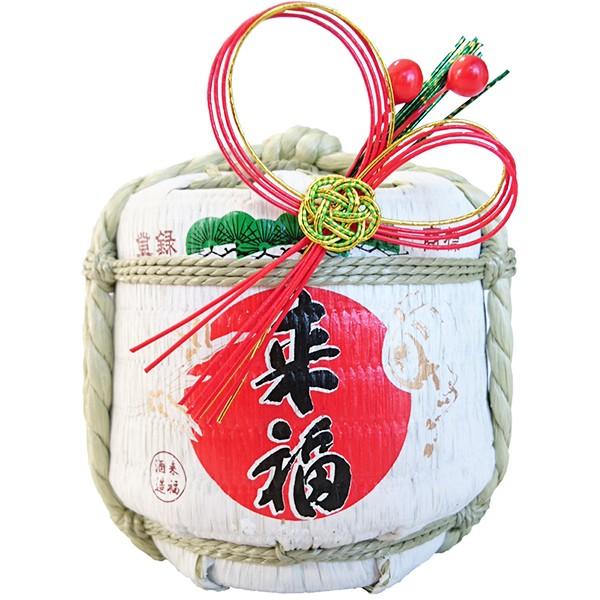 来福 水引付き豆樽300ml ミニ樽 樽酒 日本酒 お祝い 贈り物 ※のし掛け対応はできません。