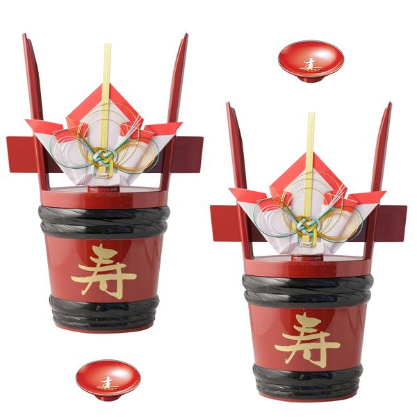 祝樽来福 角樽 つのだる 1対 2個 1.8L 朱盃付き 結納 婚礼 御祝 柳樽 祝賀会 新築上棟祝...