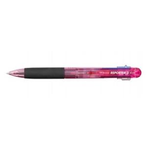 トンボ鉛筆 リポータースマート3 3色ボールペン 透明ピンク BC-TRC80 メール便可｜tarzan-market
