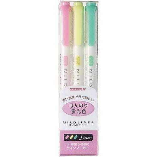 ゼブラ マイルドライナー 3色セット 蛍光ペン WKT7-3C
