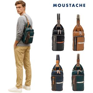【MOUSTACHE】yvq5985 ボディバッグ 斜め掛け 鞄 カバン かばん 普段使い 使いやすい シンプル おしゃれ 軽量 メンズ プレゼント ギフト 父の日 ブラック
