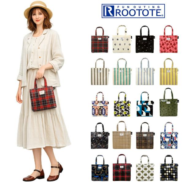 【ROOTOTE】 1290 EU. スクエア.ラミネートーN トートバッグ ミニトートバッグ 小さ...
