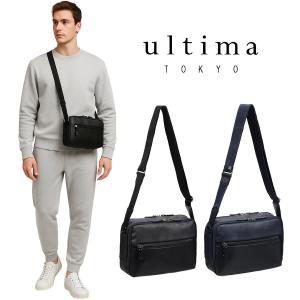 ★日本製★本革★特大寸★斜め掛けショルダーバッグ★クロ色★３ｃｍ幅ショルダー紐 ultimaTOKYO 70112 パート ヨコ型ショルダーバッグ ショルダーバッグ