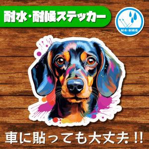 耐水・耐候ステッカー(ダックスフント 12)