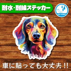 耐水・耐候ステッカー(ダックスフント 13)