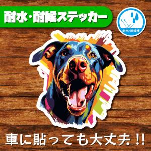 耐水・耐候ステッカー(ドーベルマン 3)
