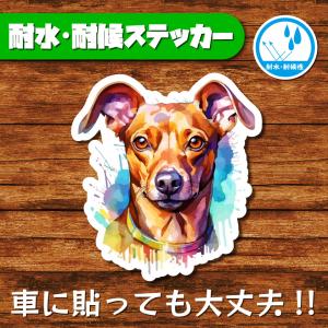 耐水・耐候ステッカー(ミニチュアピンシャー 15)