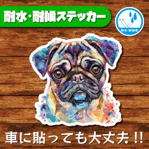 耐水・耐候ステッカー(パグ 10)