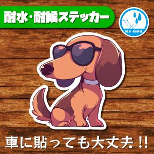 耐水・耐候ステッカー(ダックスフント 28)