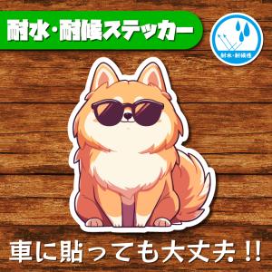 耐水・耐候ステッカー(ポメラニアン 6)