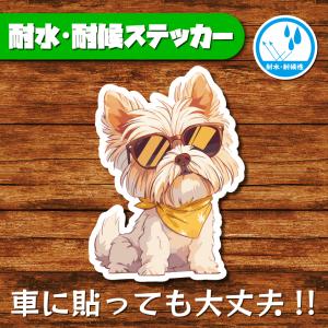 耐水・耐候ステッカー(ヨークシャーテリア 6)
