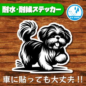 耐水・耐候ステッカー(シーズー 17)