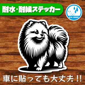 耐水・耐候ステッカー(ポメラニアン 14)