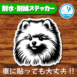 耐水・耐候ステッカー(ポメラニアン 20)