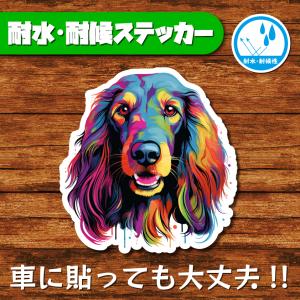 耐水・耐候ステッカー(アフガンハウンド 3)