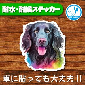 耐水・耐候ステッカー(フラットコーテッドレトリバー 5)