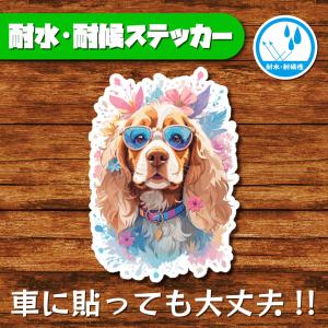 耐水・耐候ステッカー アメリカンコッカースパニエル アメコカ キャバリア コッカー イングリッシュコッカースパニエル 犬ステッカー dog 犬
