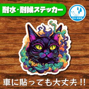 耐水・耐候ステッカー 猫ステッカー ねこ 黒猫