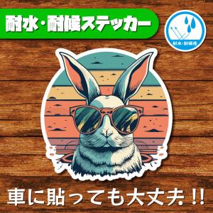 耐水・耐候ステッカー うさぎ ウサギ うさぎステッカー 動物ステッカー アニマル