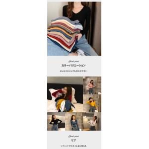 ニット カットソー レディース リブニット ト...の詳細画像2