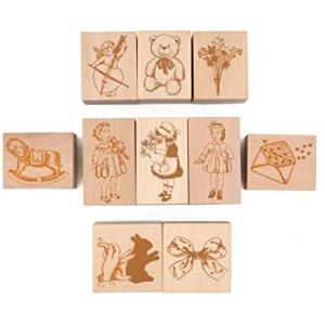 MissOrange『木製ゴム印セット』可愛い女の子 テディベア