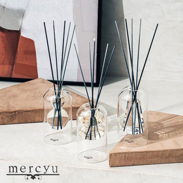mercyu/メルシーユー リードディフューザー MRU-120 2重ガラスのフォルムと濃淡グレー2...