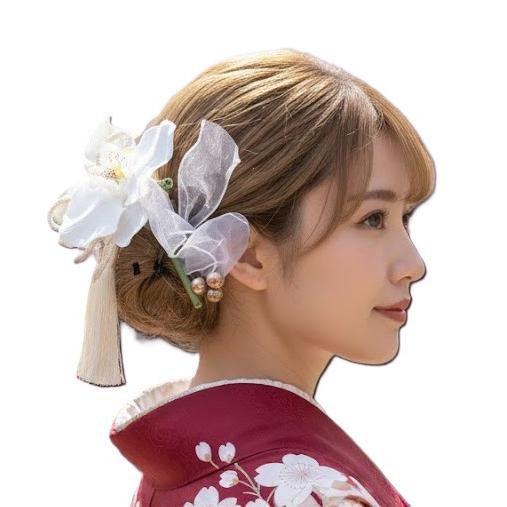 [髪飾りTATA8]成人式 髪飾り 結婚式 卒業式 袴 振袖 和装 着物 高級胡蝶蘭 チューリップ ...