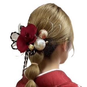 【髪飾りTata8】成人式 結婚式 卒業式 振袖 袴 七五三 着物 和装 ヘッドドレス 高級造花胡蝶...