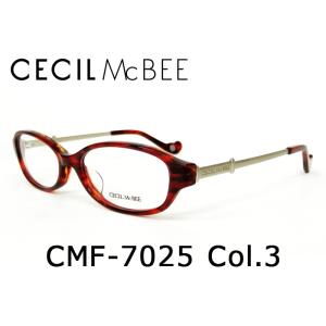 薄型非球面レンズ付【CECIL McBEE セシルマクビー CMF-7025 Col.3（レッドササ）】伊達メガネ・近視・乱視・老眼・遠視｜tataramegane