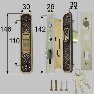 LIXIL/TOSTEM製玄関引戸(引き戸)用召合錠・内錠 引戸(引き戸)召合せ内外錠セット(WEST ピンシリンダー) AZWB506｜tategushop