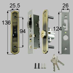 LIXIL/TOSTEM製玄関引戸(引き戸)用召合錠 引戸(引き戸)召合せ内外錠セット(アルファ ピンシリンダー) L2Y16｜tategushop
