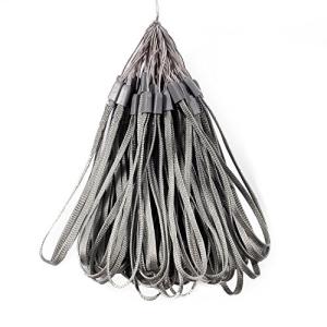 ハンドストラップ Wisdompro 落下防止 紛失防止 USBメモリ マスコット キー ホイッスル用 グレー 50本組 グレー