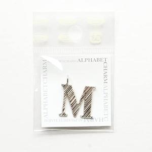 日本紐釦 アルファベットチャーム  シルバー 1個入 約φ18mm KK10-13S