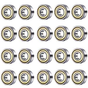 ベアリング 608ZZ ミニチュアベアリング ボールベアリング 内径8mm×外径22mm×幅7mm 炭素鋼 深溝玉軸受 20個