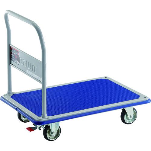 (直送品　代引不可)ＴＲＵＳＣＯ　プレス製台車　ドンキーカート　固定式９１５×６１５　ストッパー付 ...