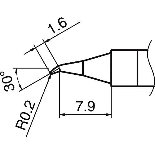 白光　こて先　０．２ＪＳ型 (164-1331) (T36JS02)